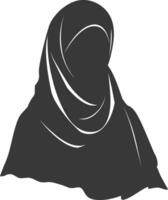 Silhouette hijab symbol black color only vector