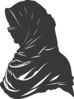 Silhouette hijab symbol black color only vector