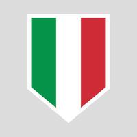 Italia bandera en proteger forma marco vector
