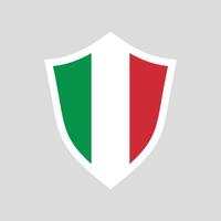 Italy Flag in Shield Shape Frame vector