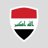 Iraq Flag in Shield Shape Frame vector