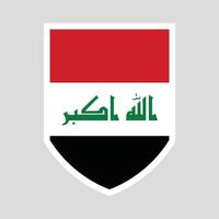 Iraq Flag in Shield Shape Frame vector