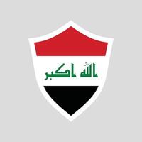 Iraq Flag in Shield Shape Frame vector