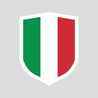 Italy Flag in Shield Shape Frame vector