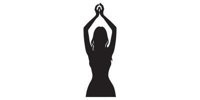 Girl dancing and clapping silhouette vector