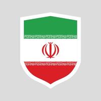 Iran Flag in Shield Shape Frame vector