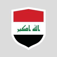 Iraq Flag in Shield Shape Frame vector