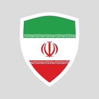 Iran Flag in Shield Shape Frame vector