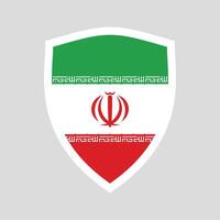 Iran Flag in Shield Shape Frame vector