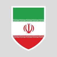 Iran Flag in Shield Shape Frame vector