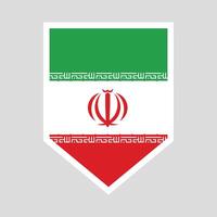 Iran Flag in Shield Shape Frame vector