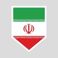 Iran Flag in Shield Shape Frame vector