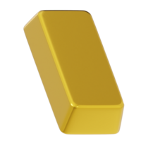 Gold bar icon 3d render illustration png
