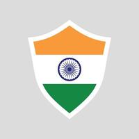 India Flag in Shield Shape Frame vector
