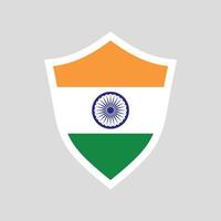 India Flag in Shield Shape Frame vector