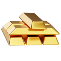 Gold bar icon 3d render illustration png