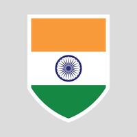 India Flag in Shield Shape Frame vector
