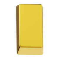 Gold bar icon 3d render illustration png