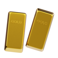 goud bar icoon 3d geven illustratie png