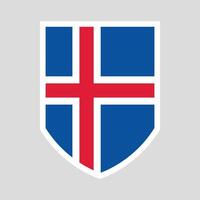 Iceland Flag in Shield Shape Frame vector