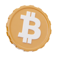 Bitcoin icon 3d render illustration png