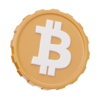 bitcoin ícone 3d render ilustração png