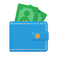 Wallet icon 3d render illustration png