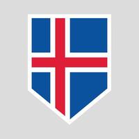 Iceland Flag in Shield Shape Frame vector