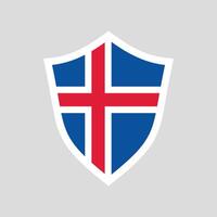 Iceland Flag in Shield Shape Frame vector