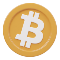 bitcoin icono 3d hacer ilustración png