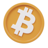 bitcoin ikon 3d framställa illustration png