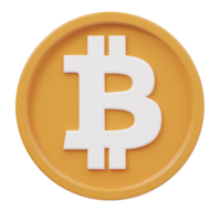 bitcoin ícone 3d render ilustração png