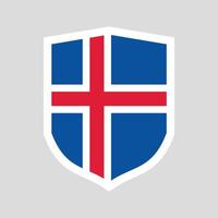 Iceland Flag in Shield Shape Frame vector