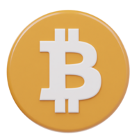 Bitcoin icon 3d render illustration png