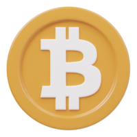bitcoin icono 3d hacer ilustración png