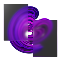 3d renderen van glasmorfisme ontwerp met blauw en Purper abstract png