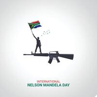 nelson mandela international day creative ads design. nelson mandela international day, july 18, , 3d illustration vector