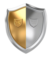 3d shield element, protection or security symbol icon, generated ai png