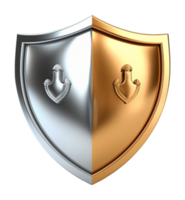 3d shield element, protection or security symbol icon, generated ai png