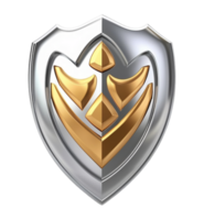 3d shield element, protection or security symbol icon, generated ai png