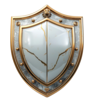 3d shield element, protection or security symbol icon, generated ai png