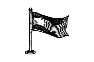 Silhouette of a developing flag vector