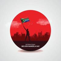 nelson mandela international day creative ads design. nelson mandela international day, july 18, , 3d illustration vector