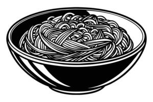 Hand drawn bowl of noodles design vector