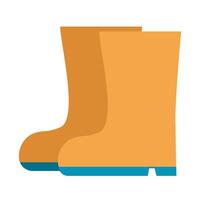 Illustration of gardening yellow rubber boots vector