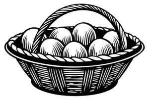 Eggs in the basket design vector