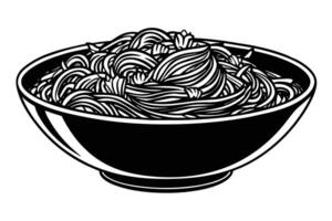 Hand drawn bowl of noodles design vector