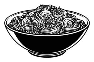 Hand drawn bowl of noodles design vector