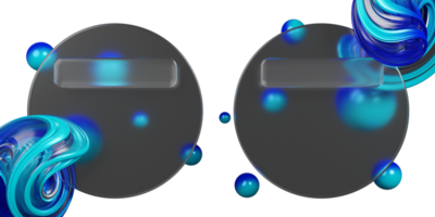 3d interpretazione vetromorfismo con astratto forma per sfondo png