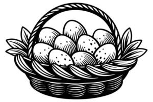 Eggs in the basket design vector